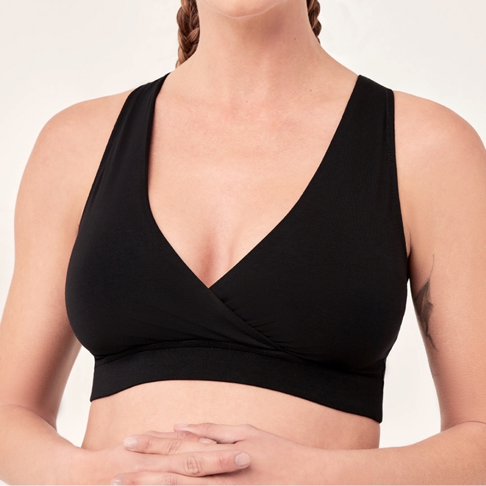 Pact size medium nursing bralette in black